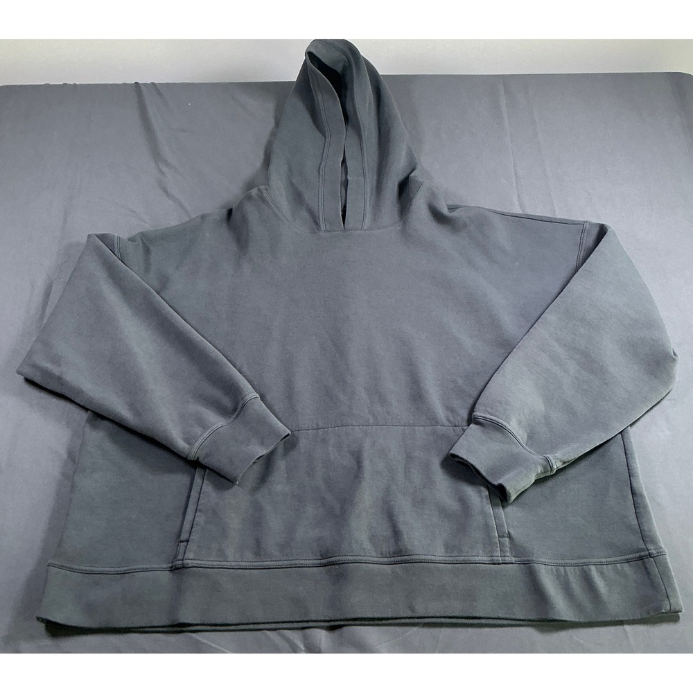 Tek Gear Womens 2X Charcoal Gray Oversized Pullover Hoodie Sweatshirt Boxy Fit